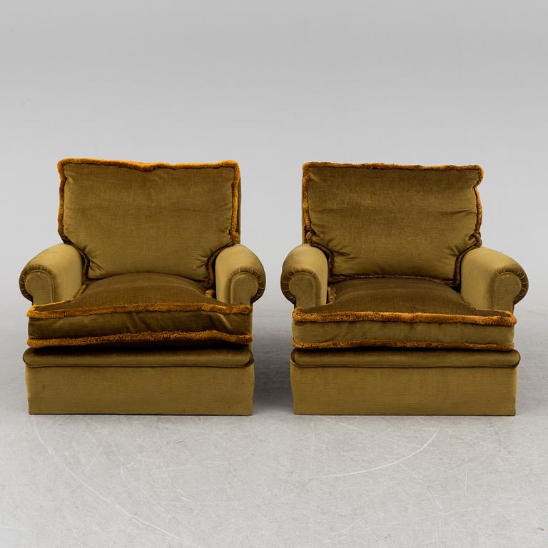 FÅTÖLJER, ett par, 1900-talets mitt.