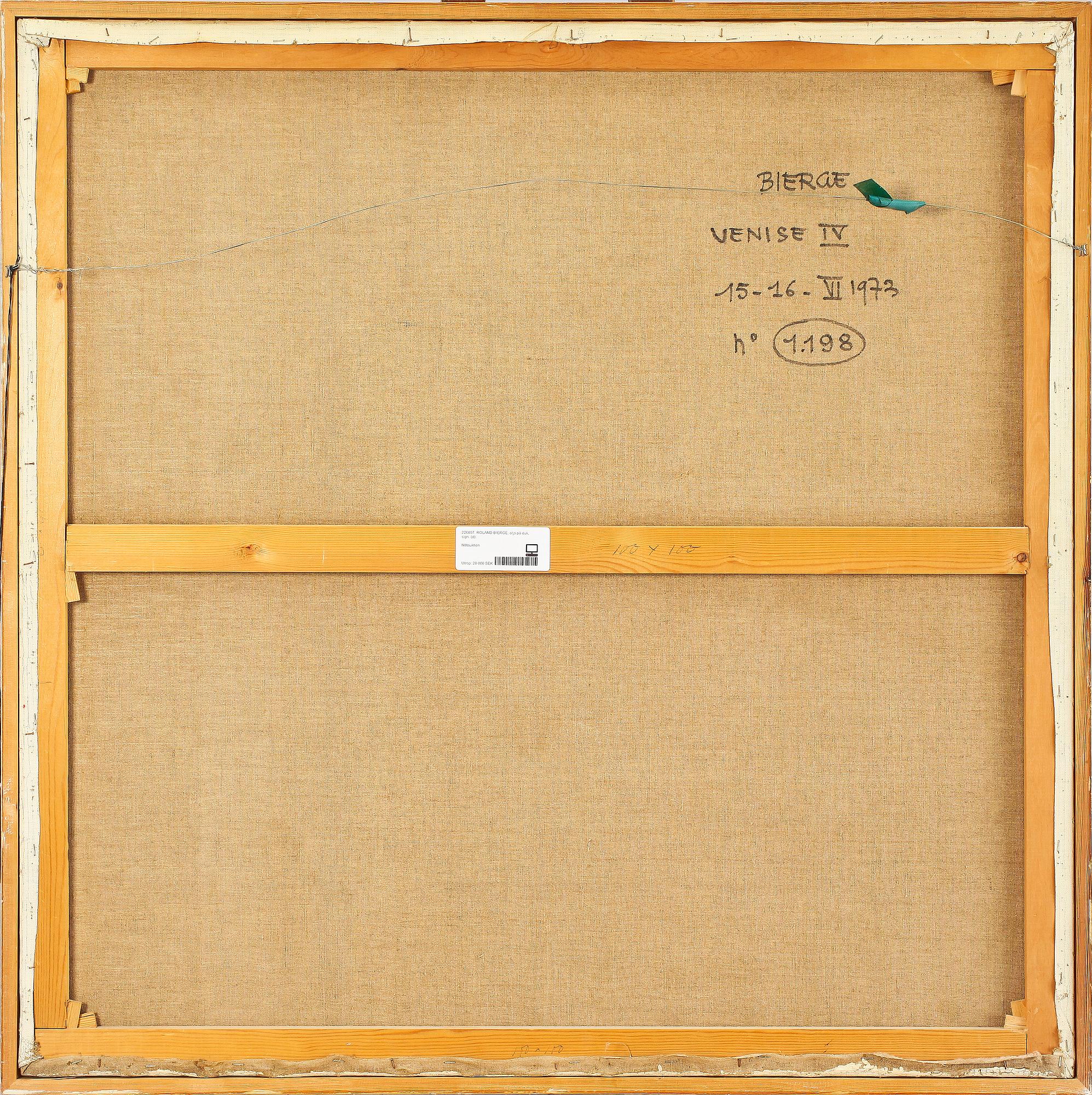 ROLAND BIERGE, olja på duk, sign.