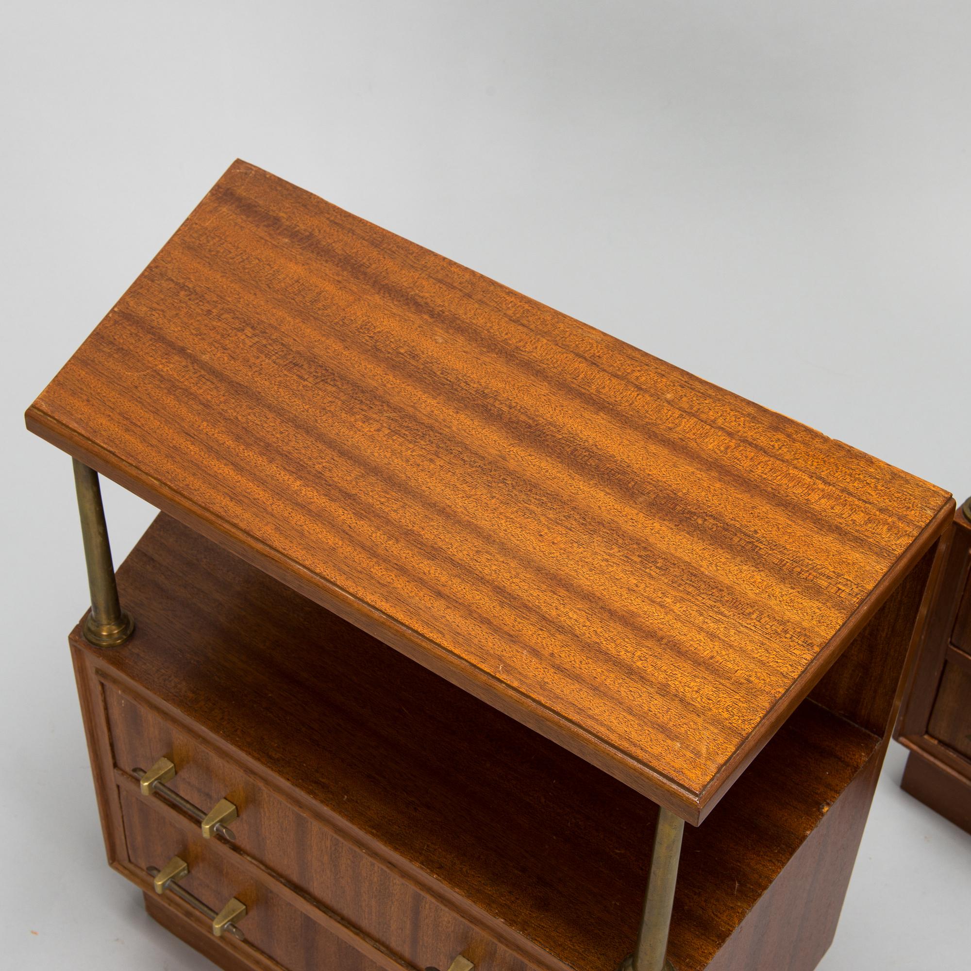 A pair of bed side tables, 1960s-70s.