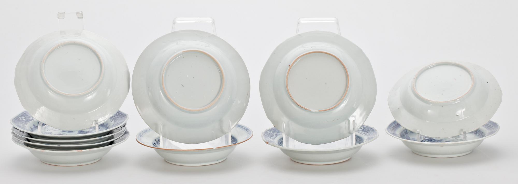 BÄRTALLRIKAR, 4+2+2+2 st, porslin. Kina, Qianlong, 1700-tal.