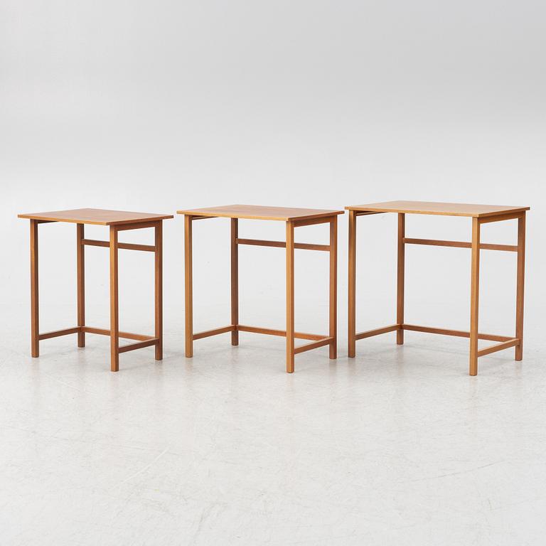 Josef Frank, three nesting tables, model 618, Svenskt Tenn, before 1985.