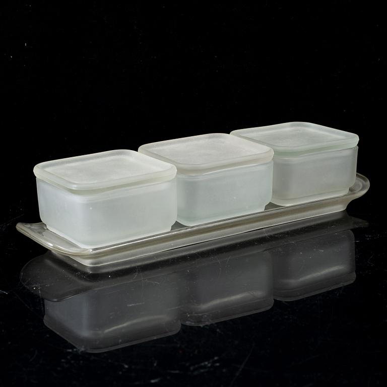 WILHELM WAGENFELD, glas, "Kubus", Vereinigte Lausitzer Glaswerke, Tyskland.