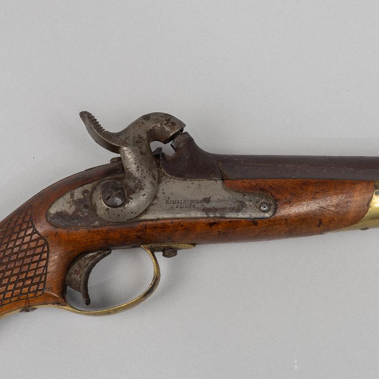 A Swedish rifled cavalry percussion pistol, 1850 pattern,.
