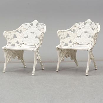 A pair of garden armchairs by Byarums Bruk, second half of the 20th century.