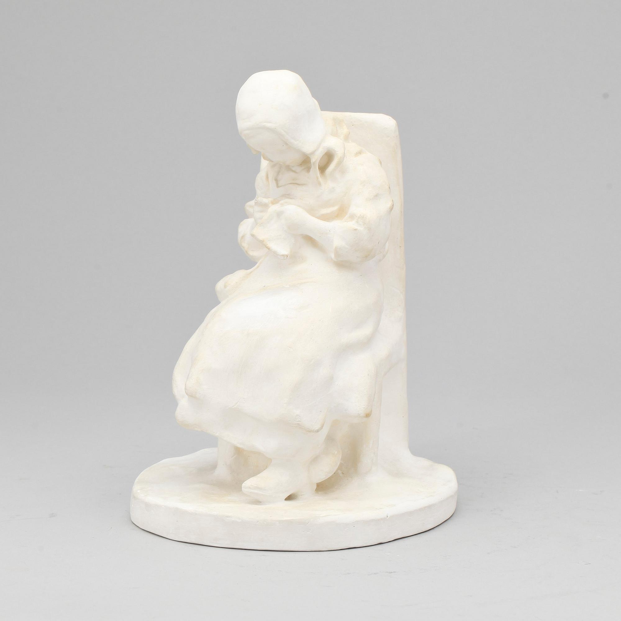 RUTH MILLES, skulptur, gips, signerad och otydligt daterad (möjligen 1911).