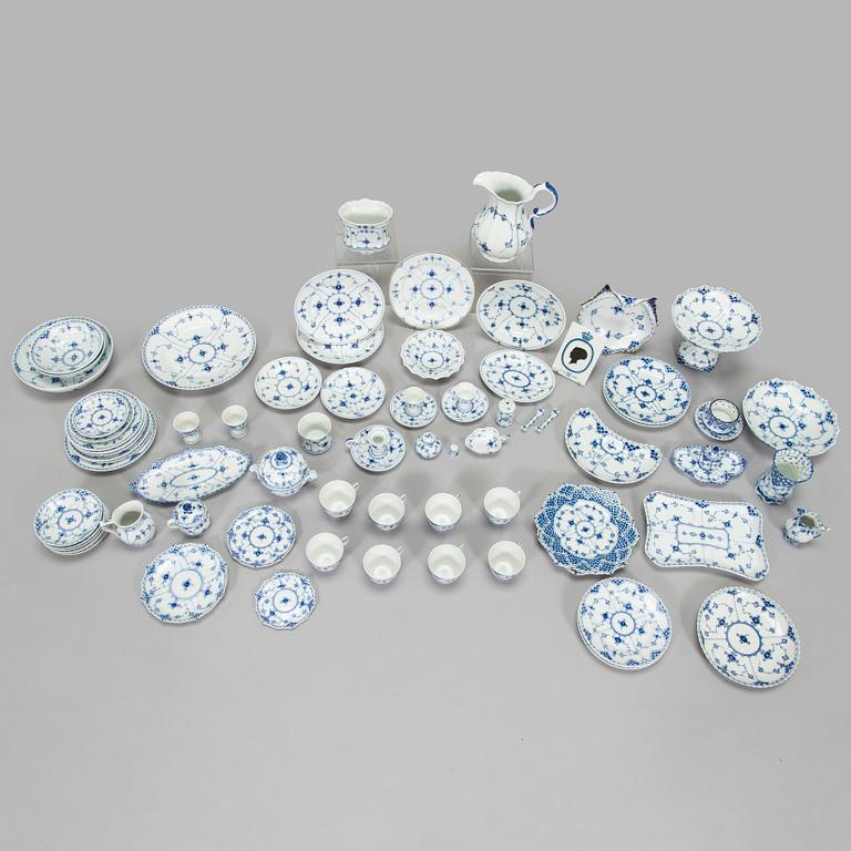 Royal Copenhagen, A 66-piece service "Blue Fluted, Full Lace and Half Lace', Denmark.