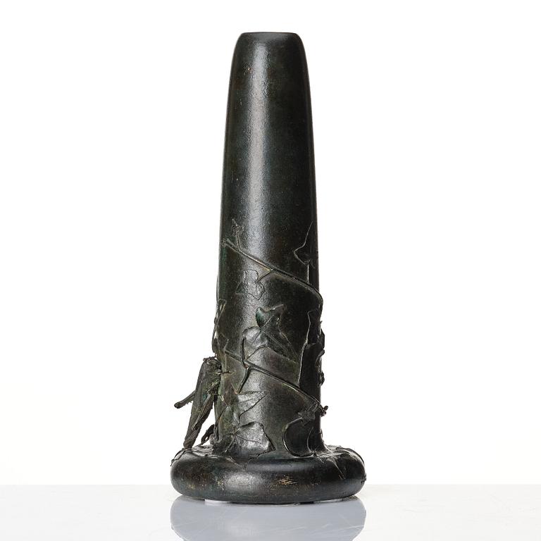 Hugo Elmqvist, an Art Nouveau patinated bronze vase.