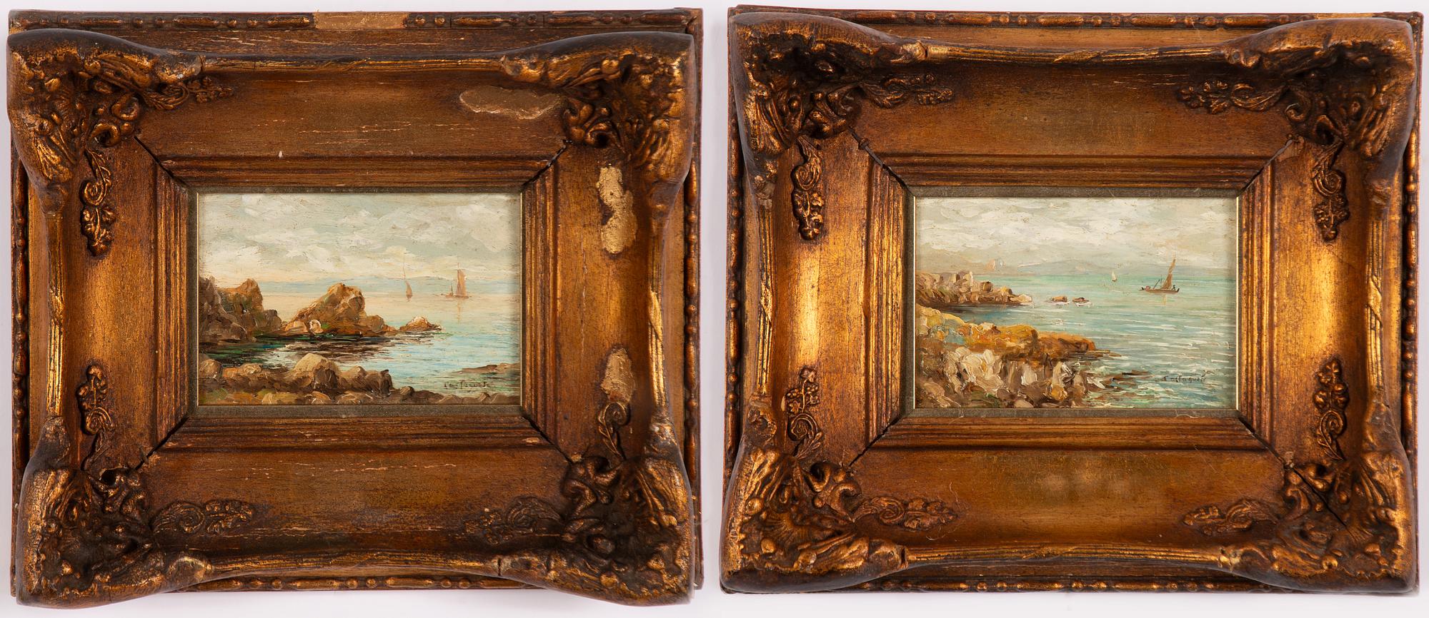 Giovanni Castagneto, Coastal Landscape, a pair.