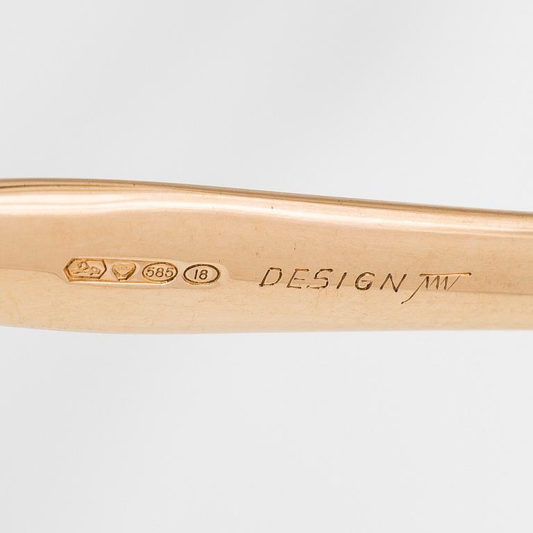 Tapio Wirkkala, a 14K 'Tapio' gold coffee spoon, Kultakeskus, Hämeenlinna 1986.