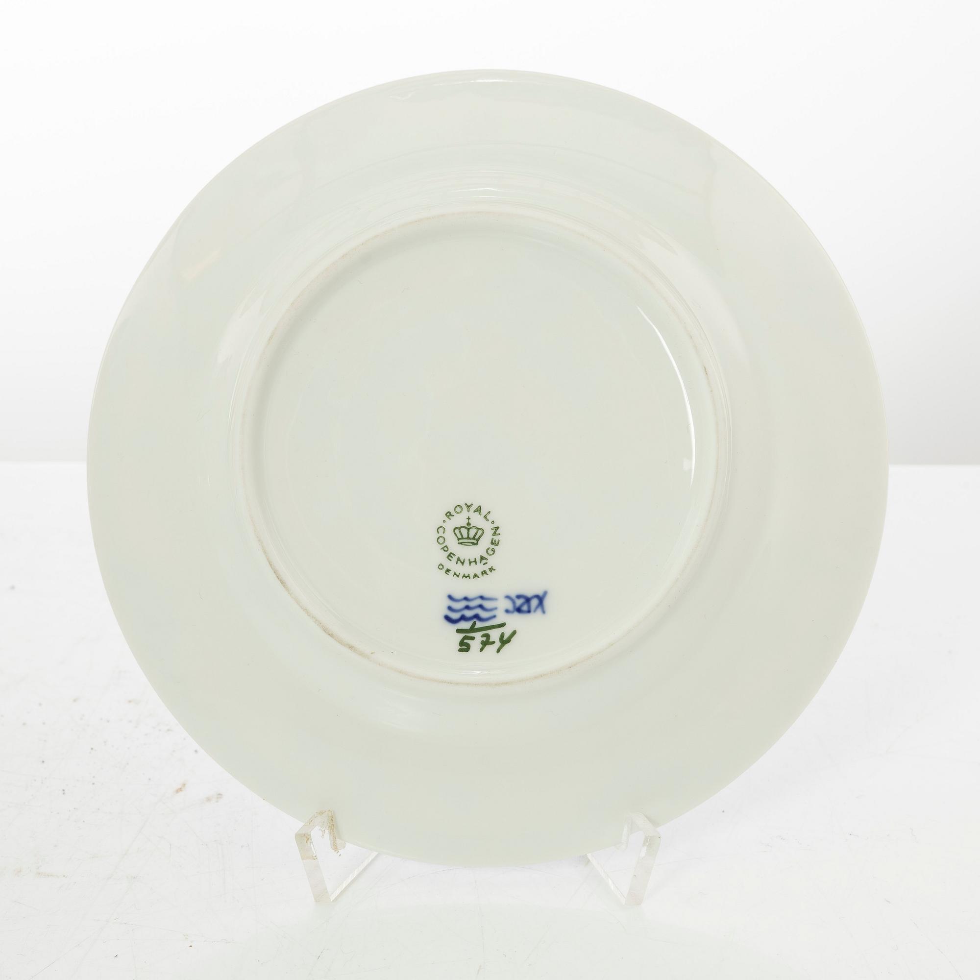 Royal Copenhagen, a 27-piece porcelain 'Blue fluted' half lace coffee service, Denmark, 1963-73.