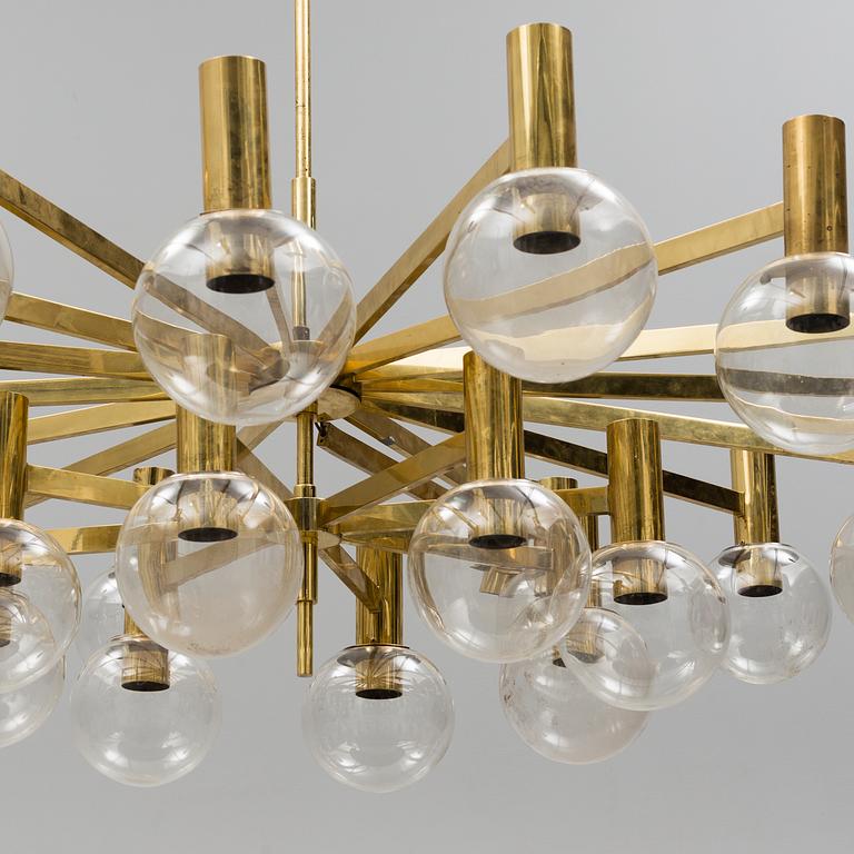 A brass ceiling light, Ott international, Germany, second half of the 20th century.