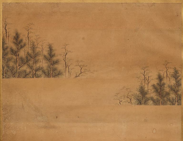 A Japanese six fold screen, Edo period (1603-1868).