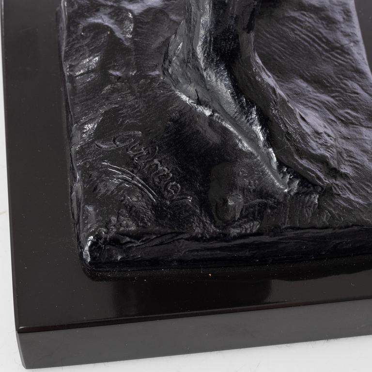 Gudmar Olovson, sculpture. Signed. Numbered. Foundry mark. Bronze, total height 41.5 cm, length 12 cm.