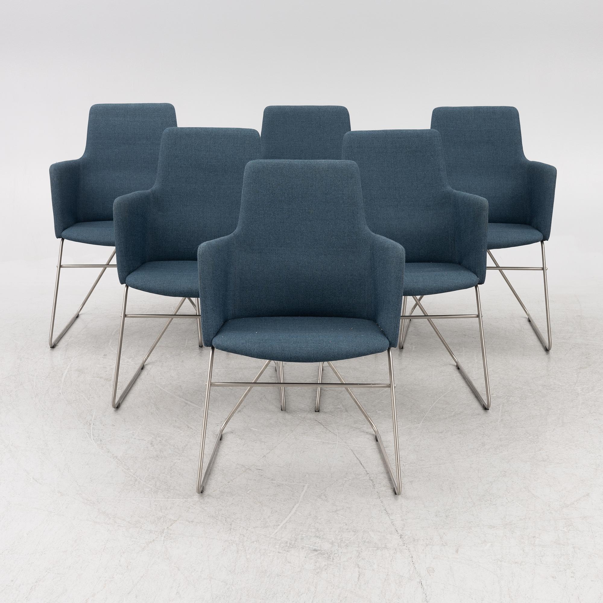 Niels Gammelgaard, six armchairs, "Fortuna", Woodmark.