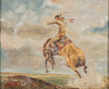 HUGO BACKHOUSE 1890-1961, olja på pannå, signerad.