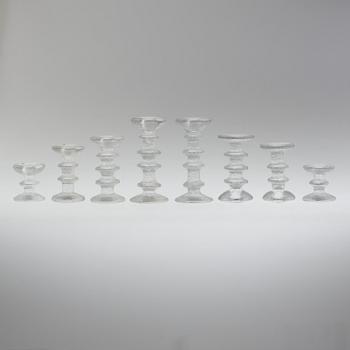 8 candlesticks, designed by Timo Sarpaneva, Ittala, "Festivo".