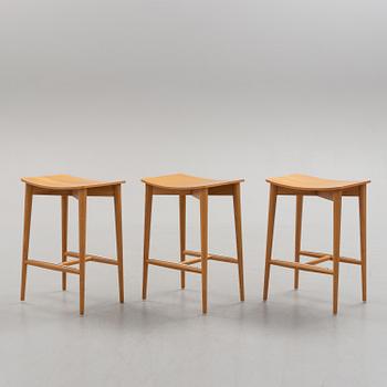 Three 'Oak' stools by Jonas Lindvall, Skandiform, 21st century.