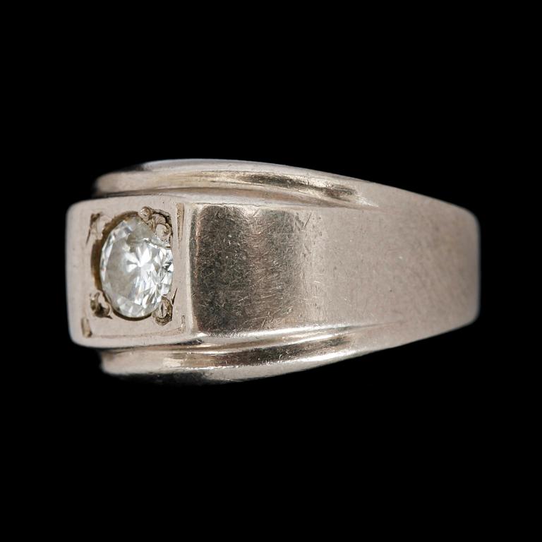 RING, 18k guld med briljantlsipad diamant ca 0,20 ct. Alton 1977. Vikt 4,9.