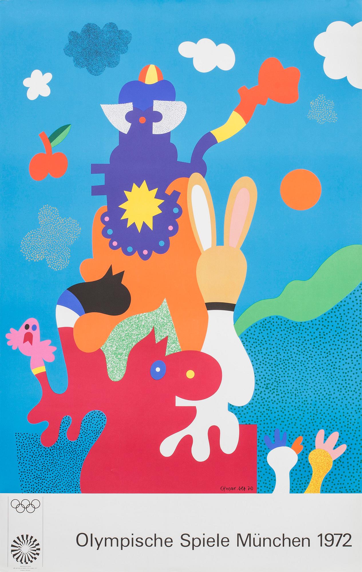 5 POSTERS, "Olympische Spiele München 1972", Victor Vasarely among others.