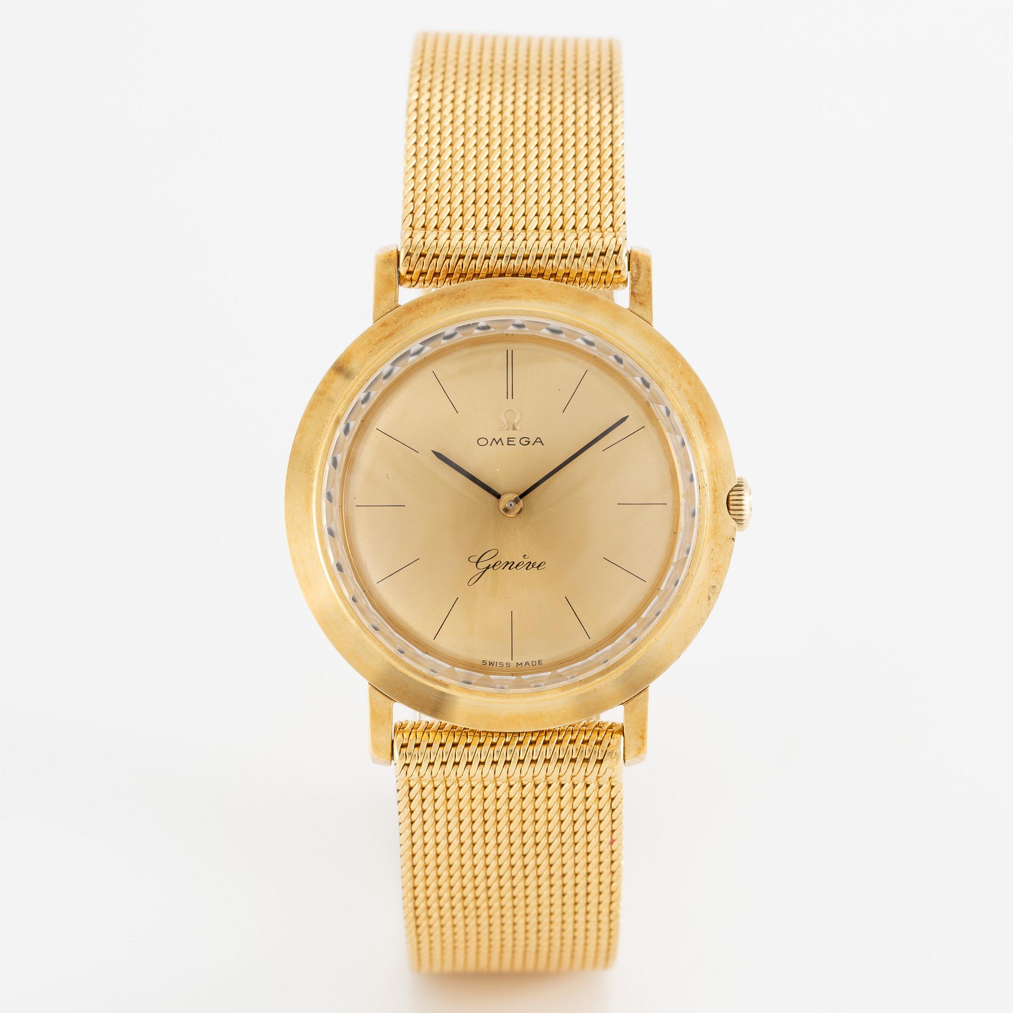 Omega, Genève, wristwatch, 31.5 mm.