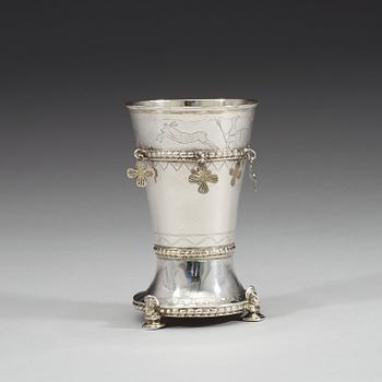 SKRAMMELBÄGARE, sannolikt av Ferdinand Sehl d.y., Stockholm 1727.