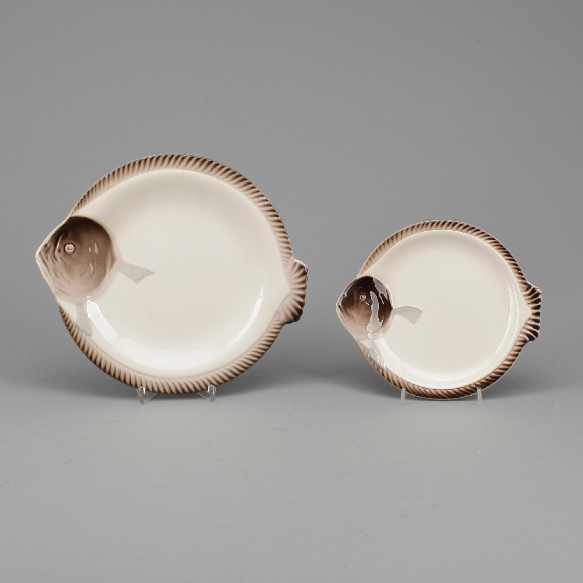 MATSERVIS, 35 delar, porslin, "Copenhagen", Longwy, Frankrike, 1920-tal.