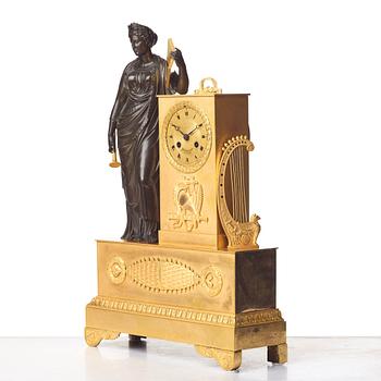 A French Empire mantel clock by Ledure and Remond, active in Paris 1812-20.