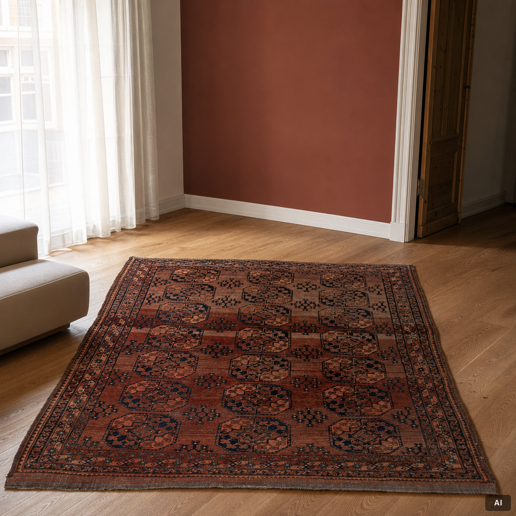 Matta, Turkmen, semiantik, ca 330 x 258 cm.