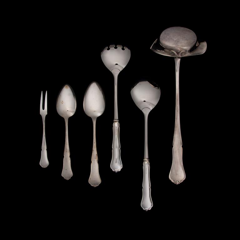 BESTICKUPPSÄTTNING, 23 delar, "Chippendale", silver, Kultakeskus 1950-2004. Silvervikt ca 889 g.