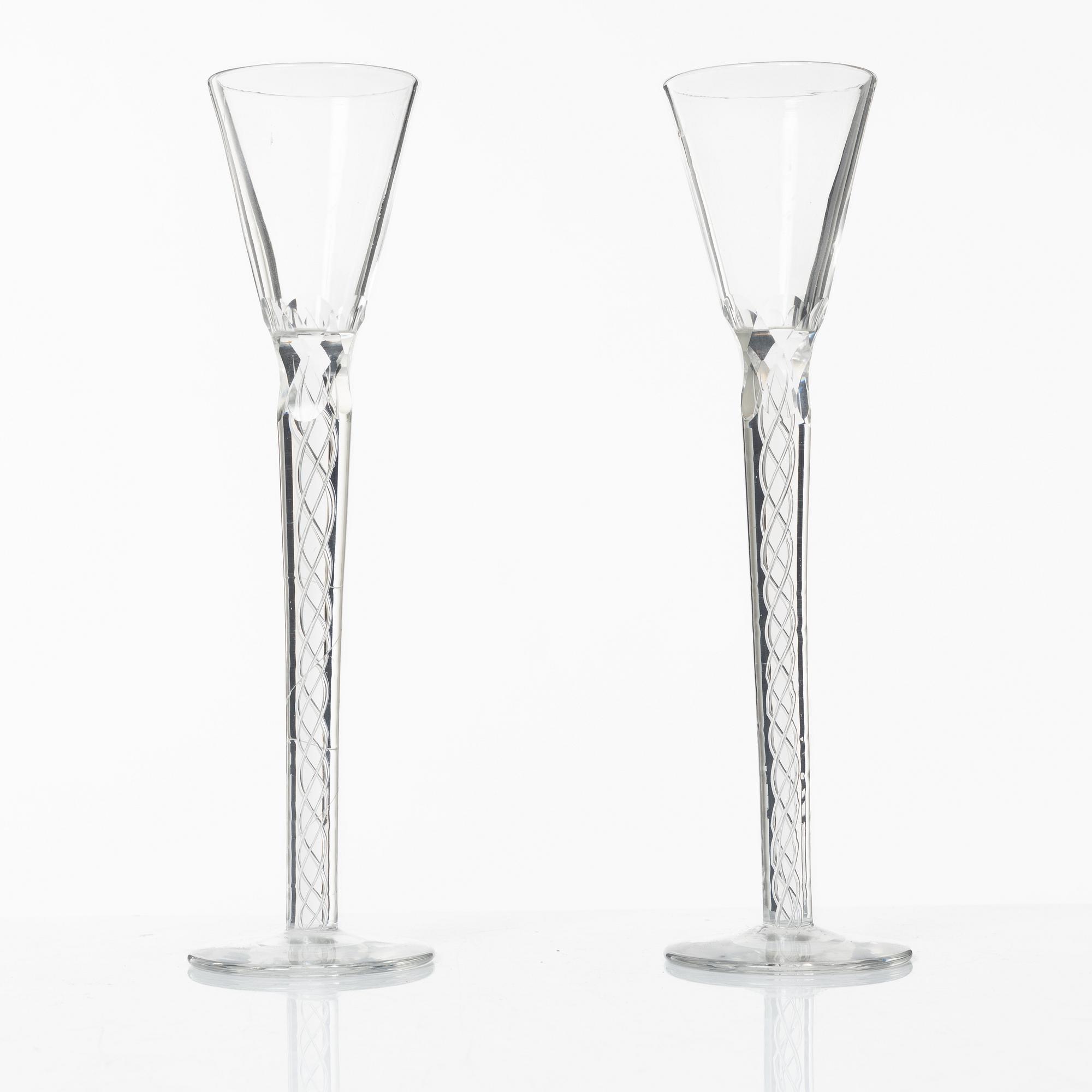 A set of six glasses, Anglo-Irish, 19th century.