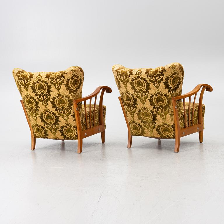 Armchairs, a pair, Swedish Modern, 1940s.