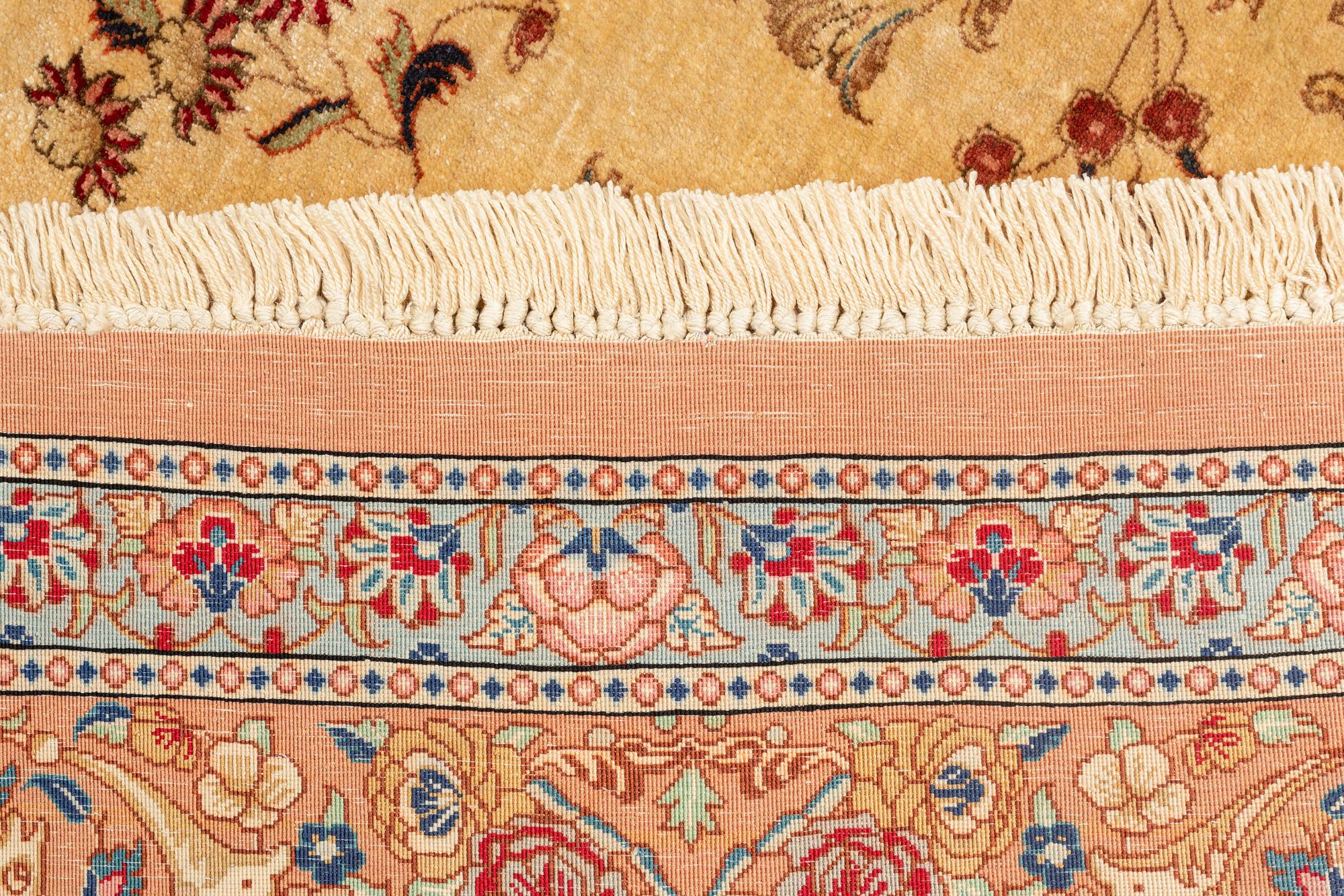 Matta, Old, silk Ghom, ca 188 x 130 cm.