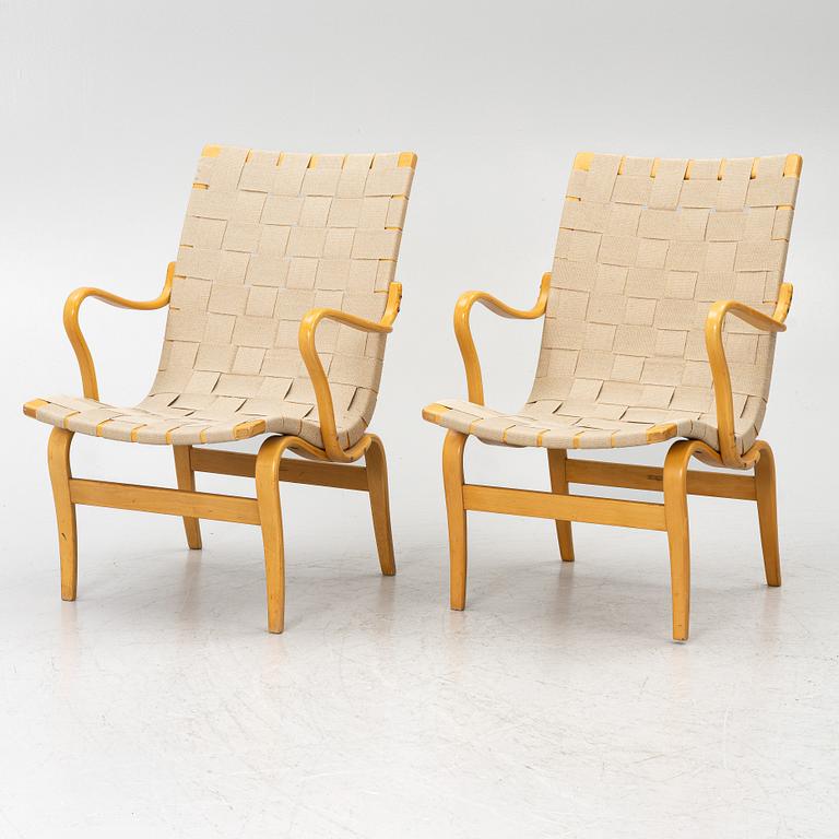 Bruno Mathsson, Armchairs, a pair, “Eva”, Firma Karl Mathsson, Värnamo, 1963 and 1964.