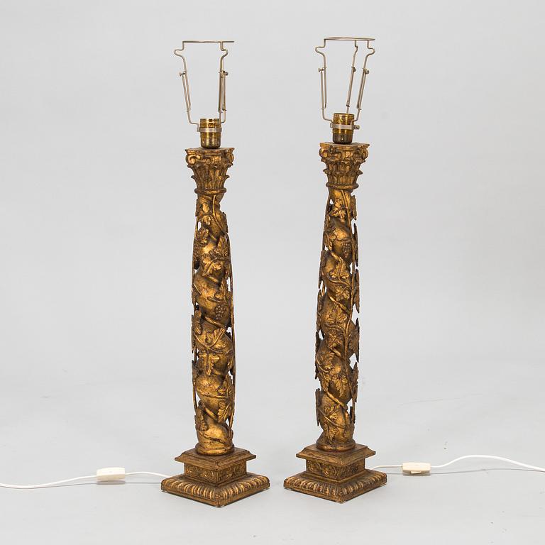 A pair of table lamps, late 20th century.