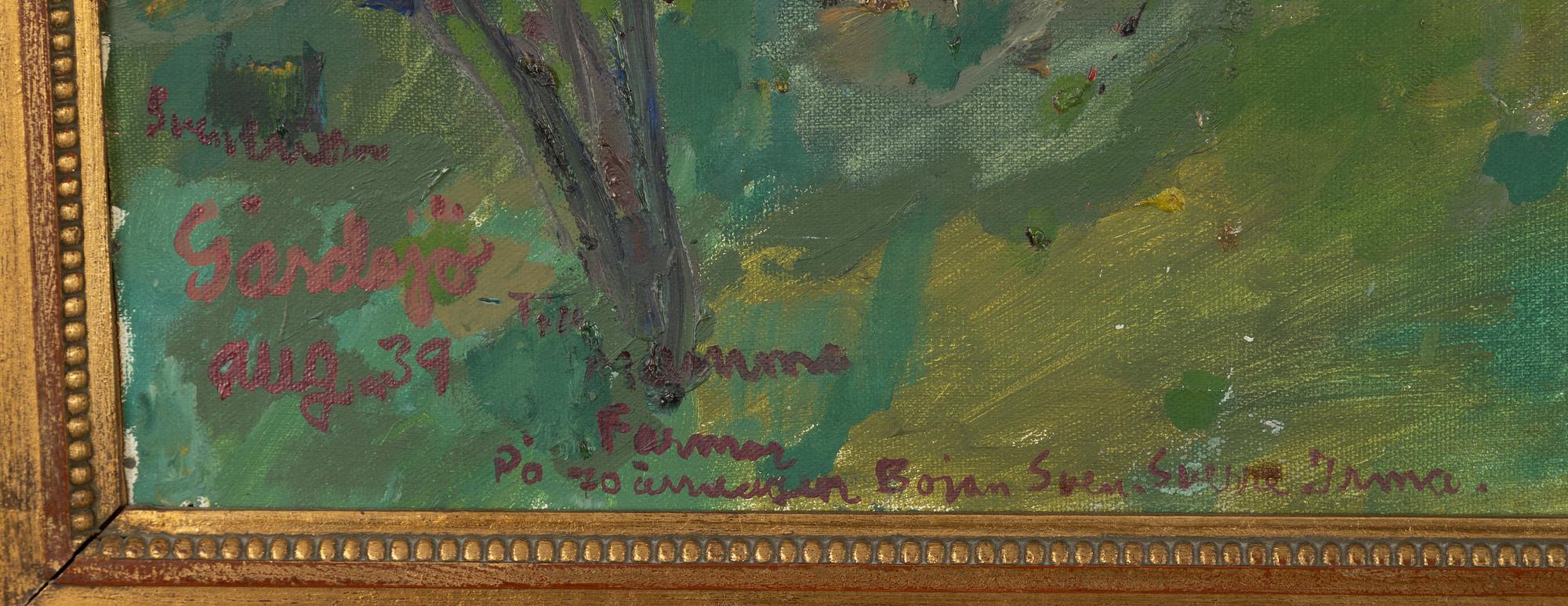 Sven X:et Erixson, oil on canvas, signed with dedication.