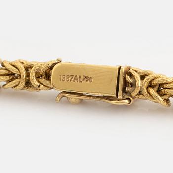 Collier, kejsarlänk, 18K guld med emalj.