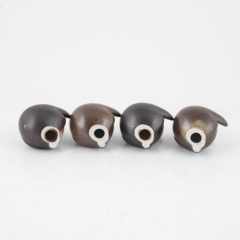 Gösta Grähs, four stoneware monkey figurines, Rörstrand, Sweden.