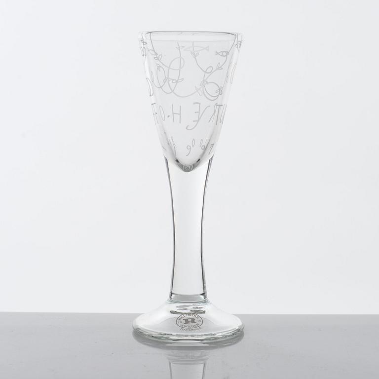 Jonas Bohlin, snapsglas, ett par, "Ett glas", Reijmyre, 1997.