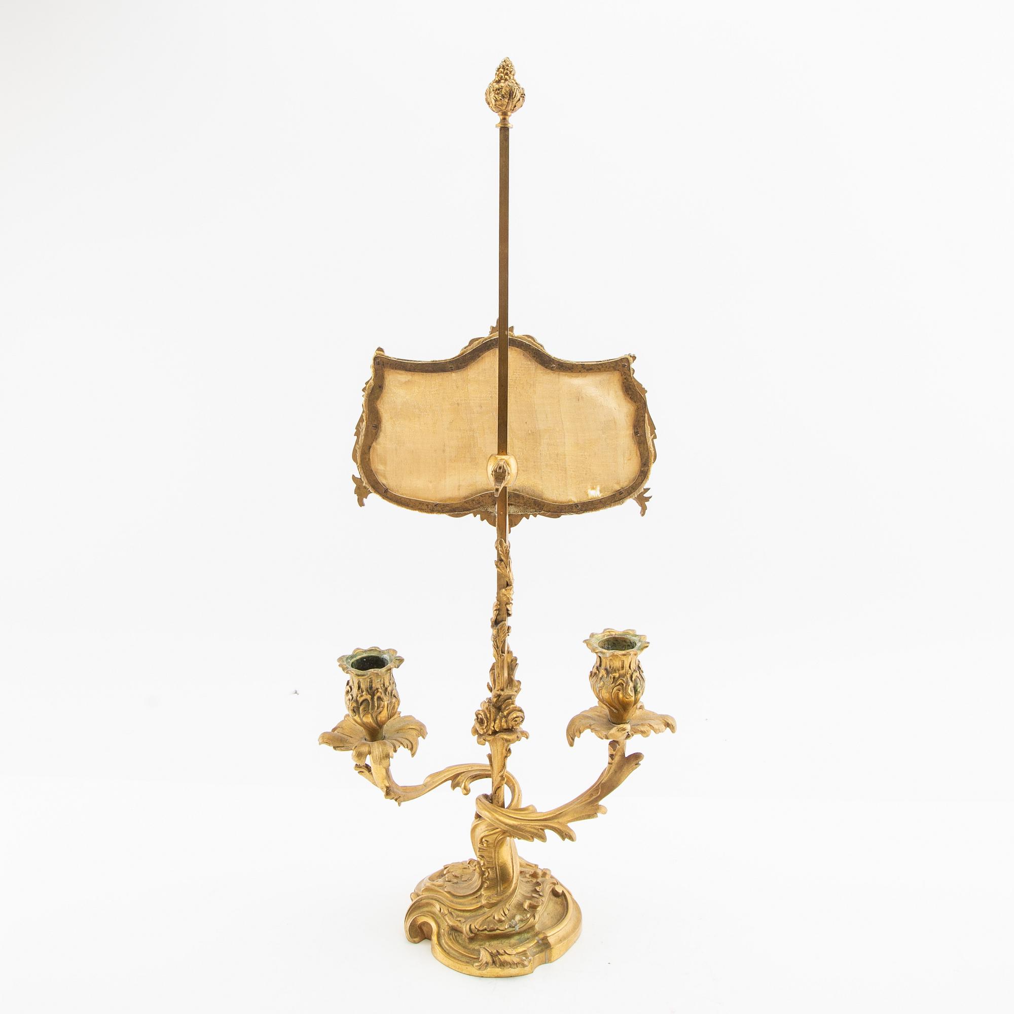 Reading candle holder, Rococo style, first half of the 20th century.
