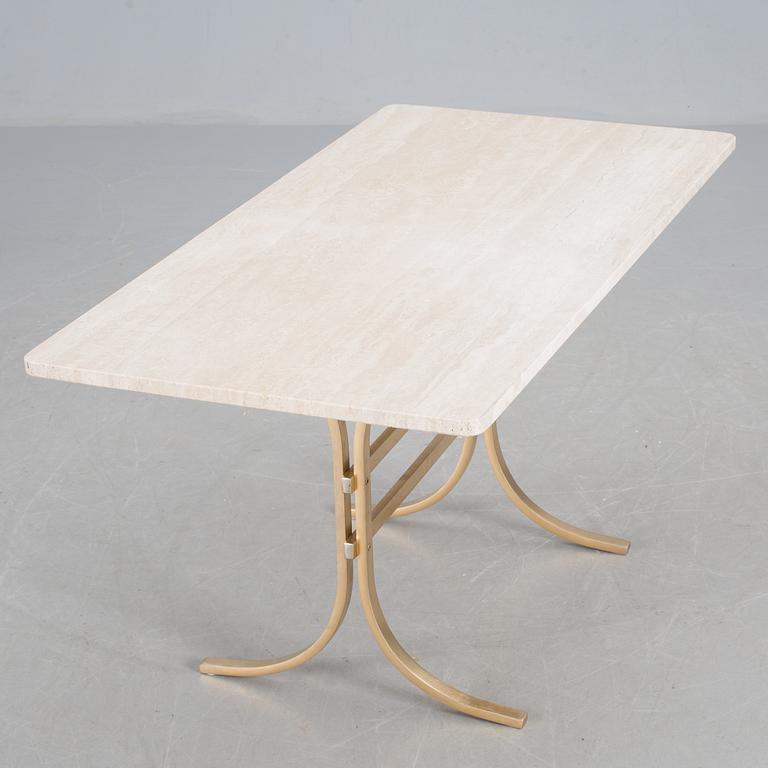 SOFFBORD, metall och travertin, 1900-talets senare del.