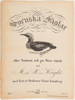 Set of 30 folders, "Svenska Fåglar", M., W. & F. von Wright, Stockholm 1918-1926.