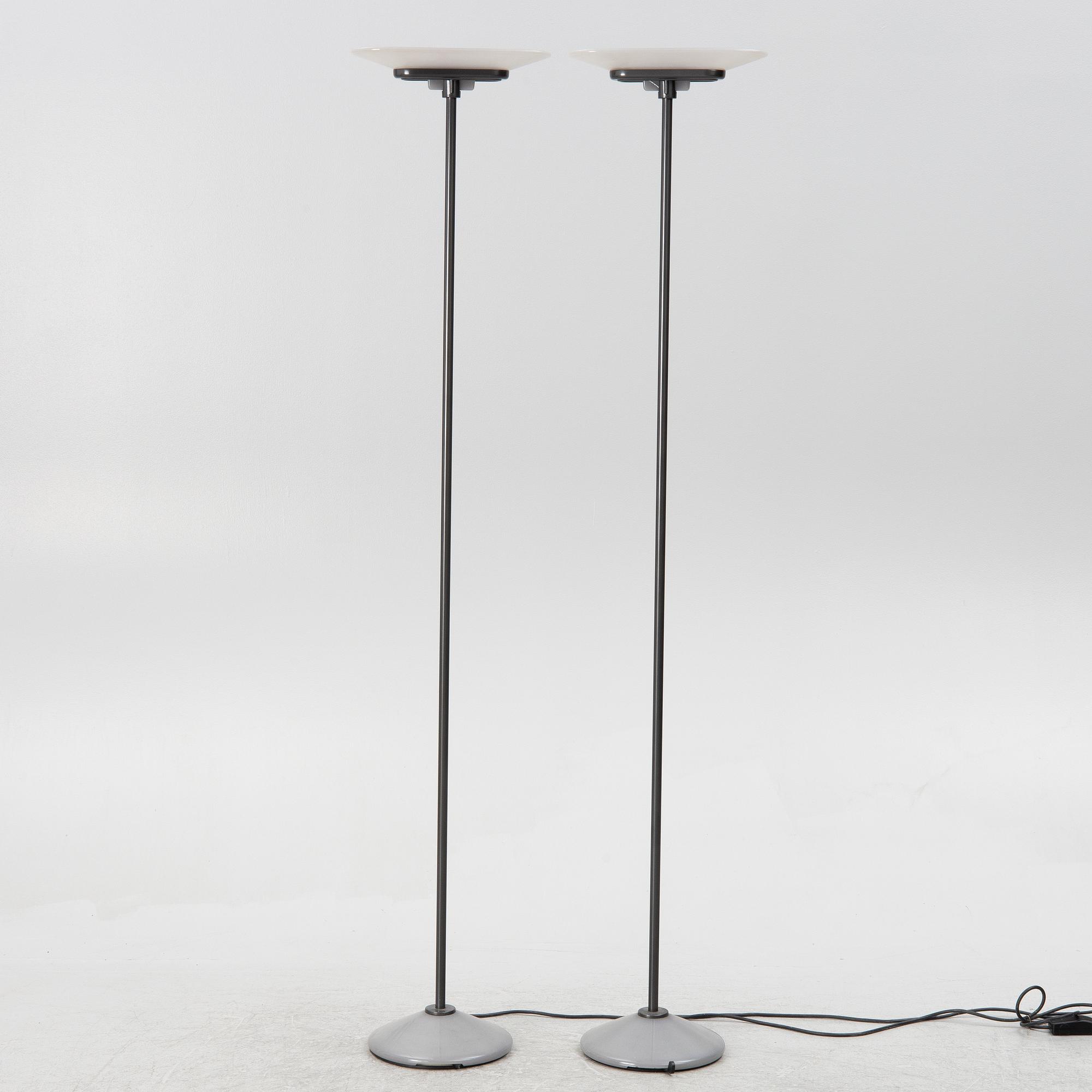 Perry King, Santiago Miranda & Gianluigi Arnald, floor lamps, a pair, "Jill", Arteluce, Italy.