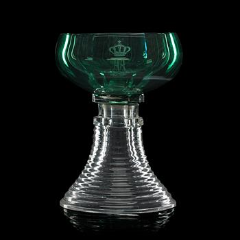 798. A set of 18 Bohemian wine glasses, with the monogram of Princess Augusta Amalia of Bavaria, 19th Century.