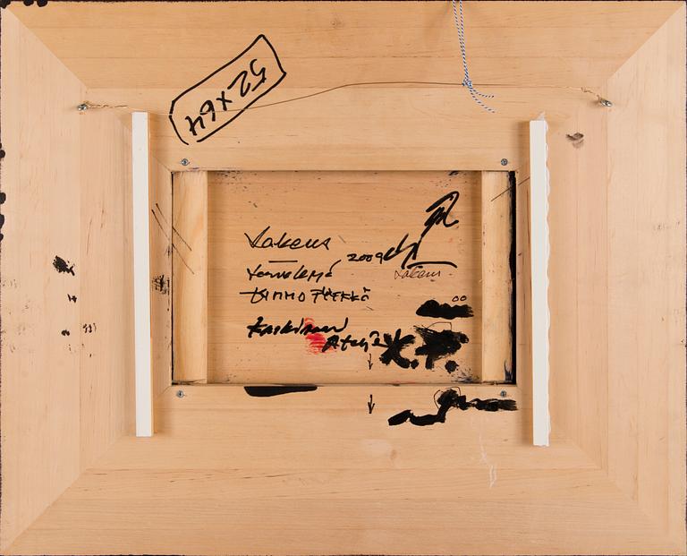 Kimmo Pyykkö, KIMMO PYYKKÖ, Wood and paint, a tergo signature.