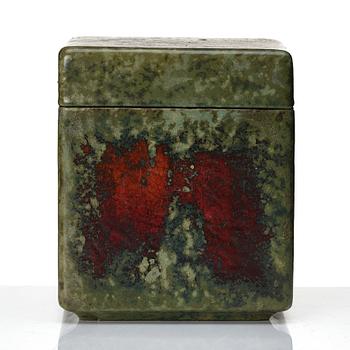 Hans Hedberg, a large faience box, Biot, France.