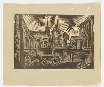 Eduard Wiiralt, linocut, mogoram signed in the print.