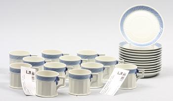 KAFFEKOPPAR, 12 st, porslin, "Blå vifte", Royal Copenhagen.