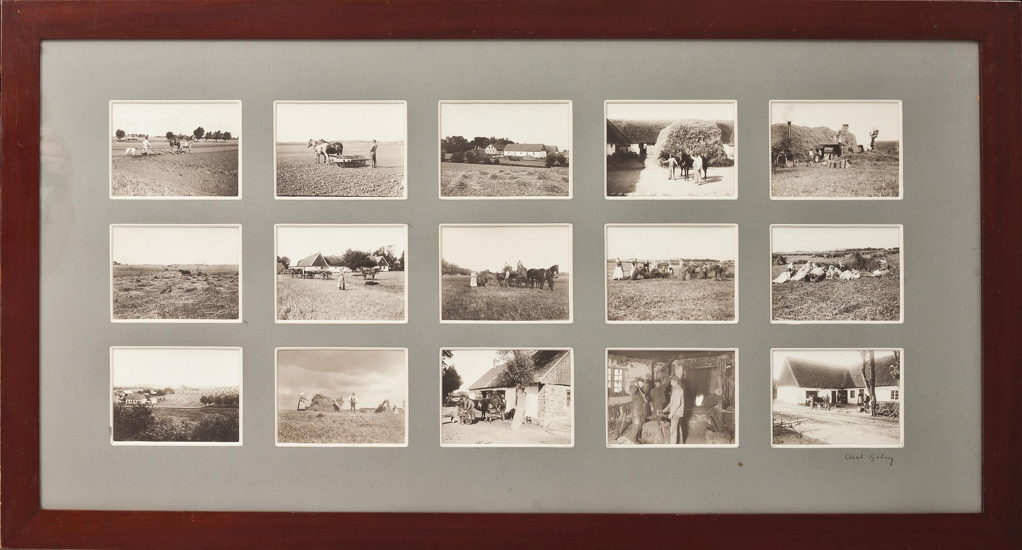 FOTOCOLLAGE, 2 st. Signerade  Axel Sjöberg. Omkring 1900.