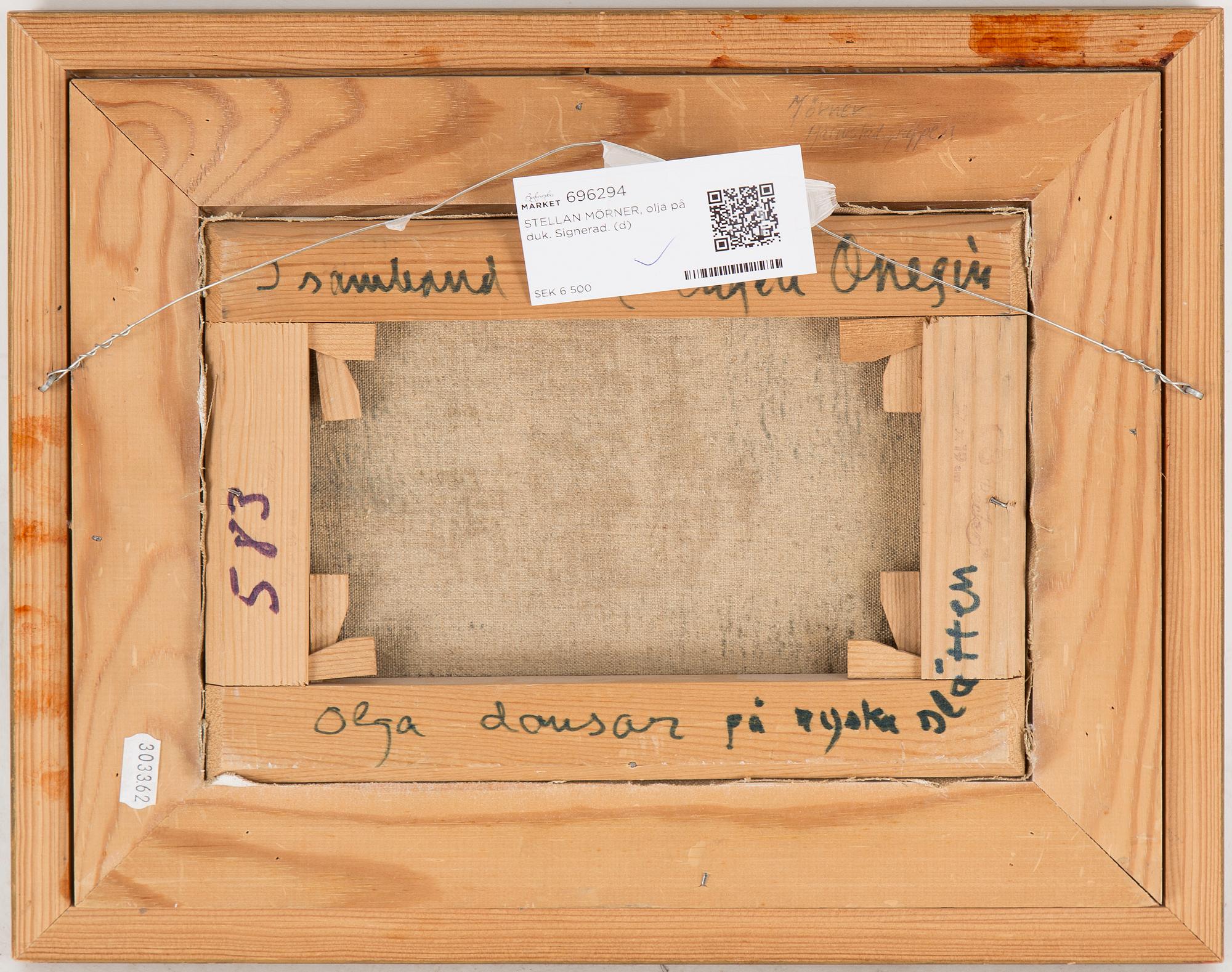 STELLAN MÖRNER, olja på duk. Signerad.