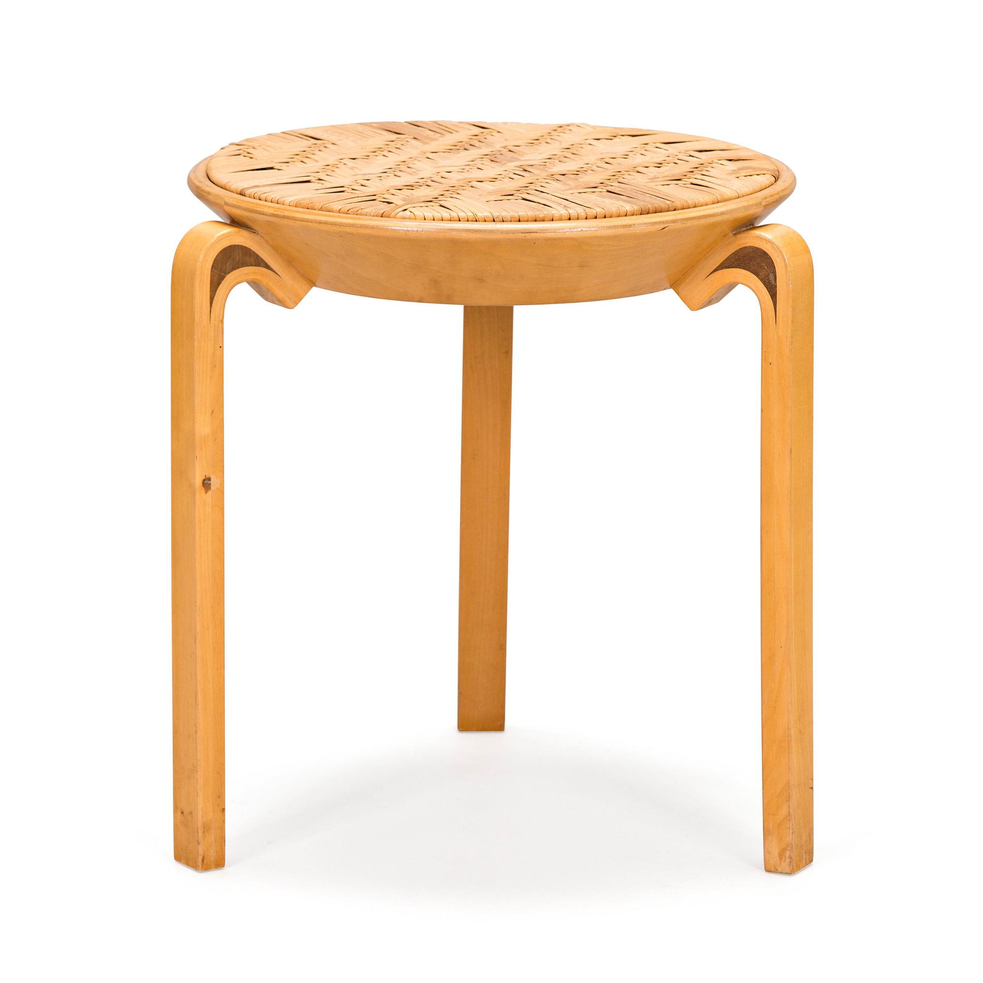 Alvar Aalto, a mid-20th-century 'V63' stool for O.Y. Huonekalu-ja Rakennustyötehdas A.B.